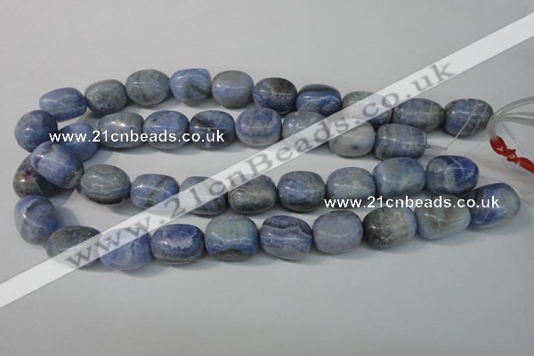 CAG4379 15.5 inches 15*20mm nuggets dyed blue lace agate beads