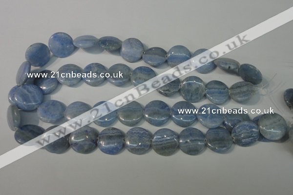 CAG4382 15.5 inches 20mm flat round dyed blue lace agate beads