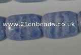 CAG4390 15.5 inches 18*25mm rectangle dyed blue lace agate beads