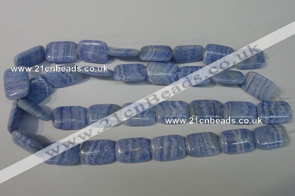 CAG4390 15.5 inches 18*25mm rectangle dyed blue lace agate beads