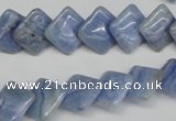 CAG4396 15.5 inches 12*12mm diamond dyed blue lace agate beads