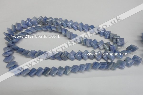 CAG4396 15.5 inches 12*12mm diamond dyed blue lace agate beads