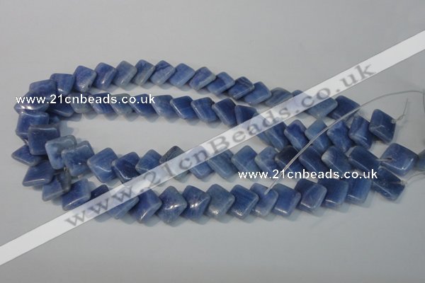 CAG4397 15.5 inches 14*14mm diamond dyed blue lace agate beads