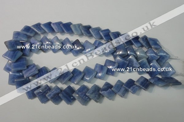 CAG4398 15.5 inches 18*18mm diamond dyed blue lace agate beads