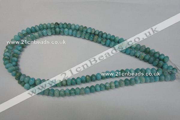 CAG4410 15.5 inches 5*8mm rondelle dyed blue lace agate beads