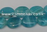 CAG4412 15.5 inches 12*16mm oval dyed blue lace agate beads