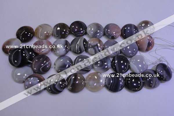 CAG4448 15.5 inches 25mm flat round botswana agate beads wholesale