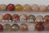 CAG4471 15.5 inches 6mm faceted round pink botswana agate beads