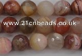 CAG4472 15.5 inches 8mm faceted round pink botswana agate beads