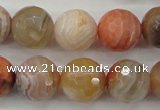 CAG4474 15.5 inches 12mm faceted round pink botswana agate beads