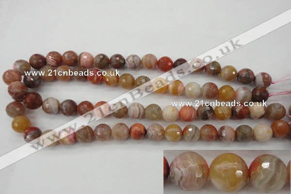 CAG4474 15.5 inches 12mm faceted round pink botswana agate beads