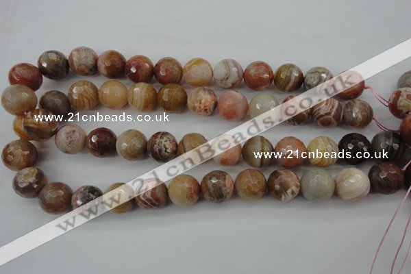 CAG4476 15.5 inches 16mm faceted round pink botswana agate beads