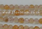 CAG4480 15.5 inches 4mm faceted round fire crackle agate beads