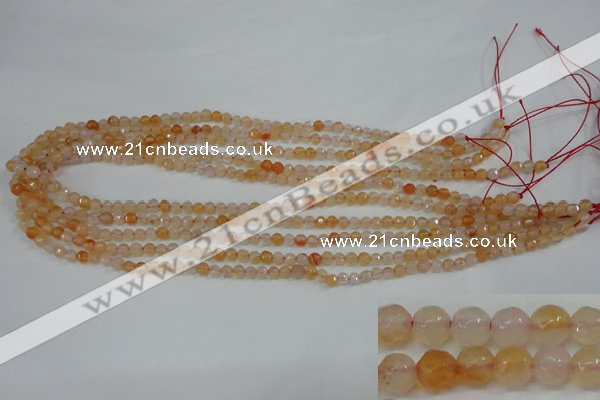 CAG4480 15.5 inches 4mm faceted round fire crackle agate beads