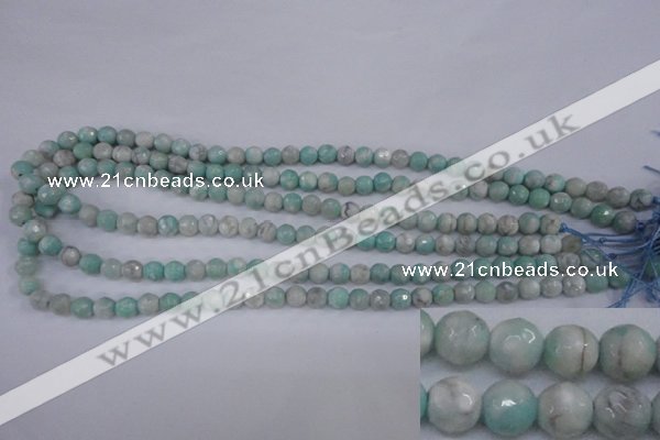 CAG4484 15.5 inches 6mm faceted round agate beads wholesale