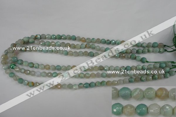 CAG4486 15.5 inches 6mm faceted round agate beads wholesale