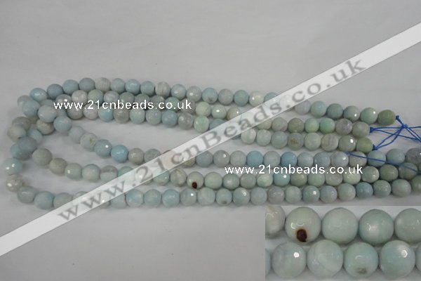 CAG4493 15.5 inches 8mm faceted round fire crackle agate beads