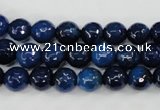 CAG4494 15.5 inches 8mm faceted round fire crackle agate beads