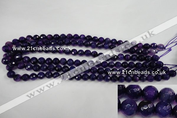 CAG4495 15.5 inches 8mm faceted round fire crackle agate beads