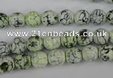 CAG4497 15.5 inches 8mm faceted round fire crackle agate beads