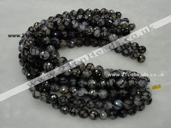 CAG450 15.5 inches 10mm faceted round agate beads Wholesale