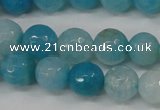 CAG4500 15.5 inches 8mm faceted round fire crackle agate beads