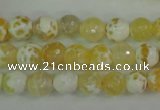 CAG4502 15.5 inches 8mm faceted round fire crackle agate beads