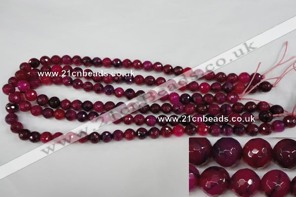 CAG4503 15.5 inches 8mm faceted round fire crackle agate beads