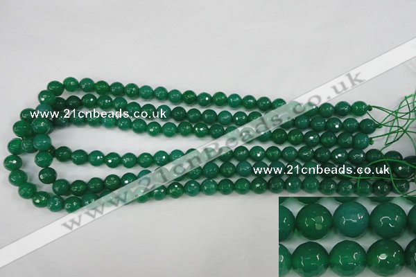 CAG4507 15.5 inches 8mm faceted round agate beads wholesale