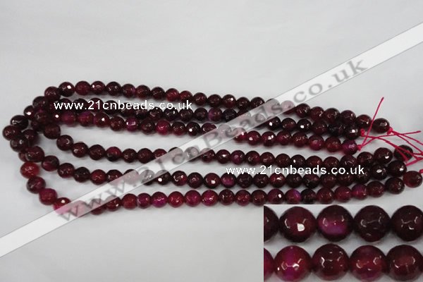 CAG4508 15.5 inches 8mm faceted round agate beads wholesale