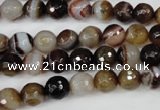 CAG4510 15.5 inches 8mm faceted round agate beads wholesale