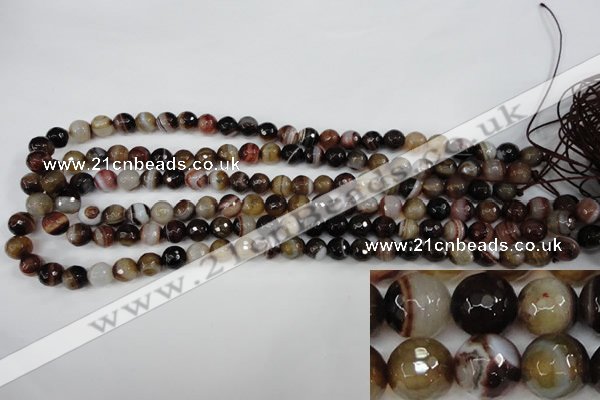 CAG4510 15.5 inches 8mm faceted round agate beads wholesale