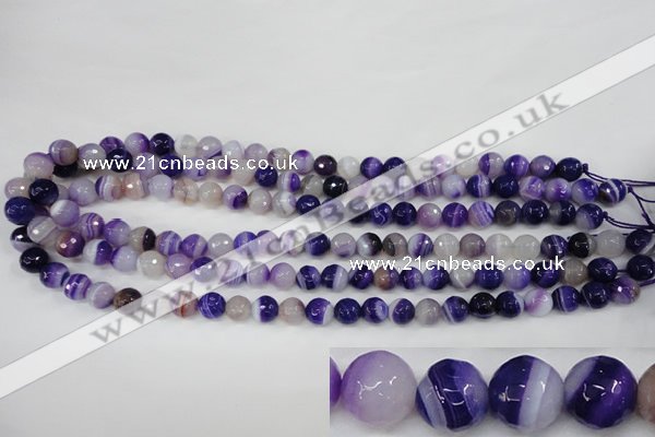 CAG4511 15.5 inches 8mm faceted round agate beads wholesale