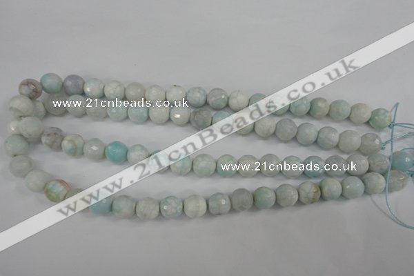 CAG4515 15.5 inches 10mm faceted round fire crackle agate beads