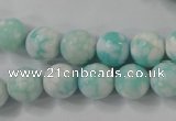 CAG4517 15.5 inches 10mm faceted round fire crackle agate beads