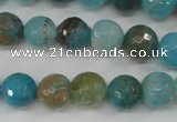 CAG4518 15.5 inches 10mm faceted round fire crackle agate beads