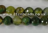 CAG4519 15.5 inches 10mm faceted round fire crackle agate beads