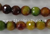 CAG4520 15.5 inches 10mm faceted round fire crackle agate beads