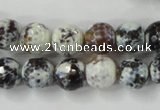 CAG4522 15.5 inches 10mm faceted round fire crackle agate beads