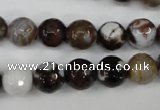 CAG4526 15.5 inches 10mm faceted round fire crackle agate beads