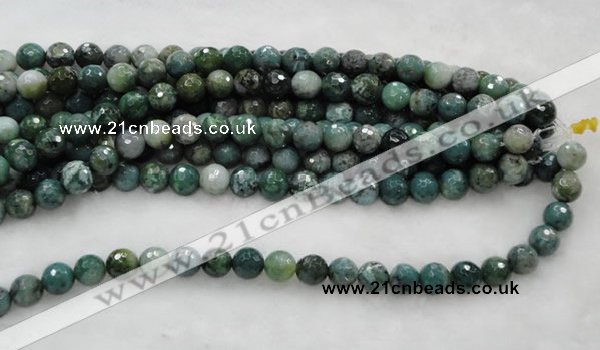 CAG453 15.5 inches 14mm faceted round agate beads Wholesale