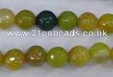 CAG4536 15.5 inches 10mm faceted round agate beads wholesale