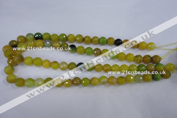 CAG4536 15.5 inches 10mm faceted round agate beads wholesale