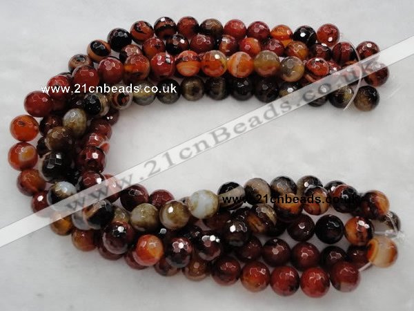 CAG454 15.5 inches 14mm faceted round agate gemstone beads Wholesale