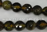 CAG4543 15.5 inches 12mm faceted round fire crackle agate beads