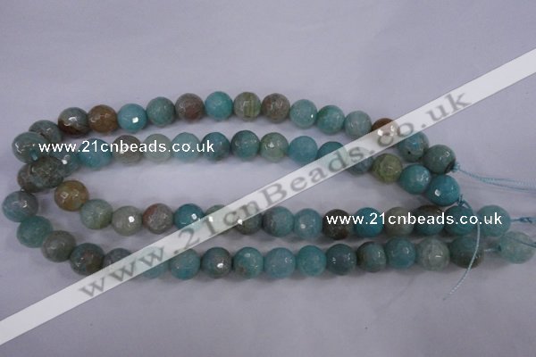 CAG4544 15.5 inches 12mm faceted round fire crackle agate beads