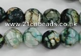 CAG4545 15.5 inches 12mm faceted round fire crackle agate beads