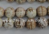 CAG4546 15.5 inches 12mm faceted round fire crackle agate beads