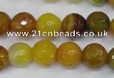 CAG4550 15.5 inches 12mm faceted round agate beads wholesale