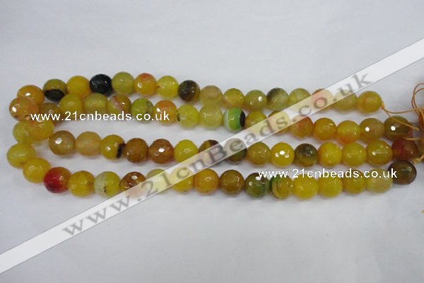 CAG4550 15.5 inches 12mm faceted round agate beads wholesale